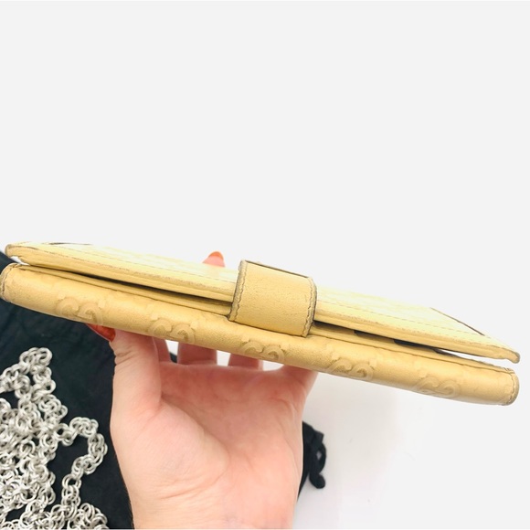 GUCCI⚡️Guccissima Pale Yellow Monogram Signoria Continental French Flap Wallet - Picture 4 of 14